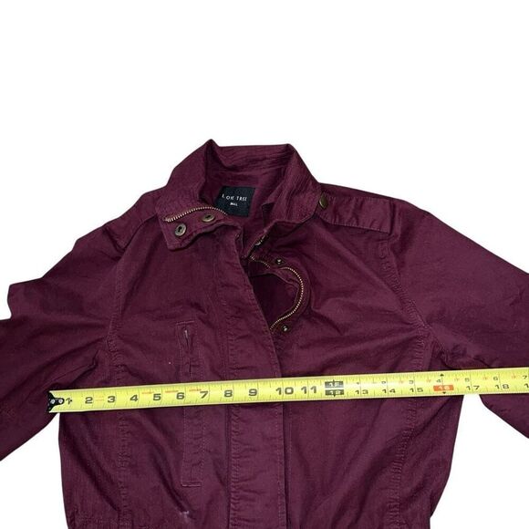 LOVE TREE Burgundy Full Zip Utility Jacket Size S - Picture 6 of 8